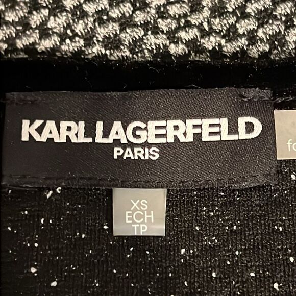 Karl Lagerfeld Paris Black/White 3/4 Sleeve Top Size XS (fits larger) - Picture 11 of 12